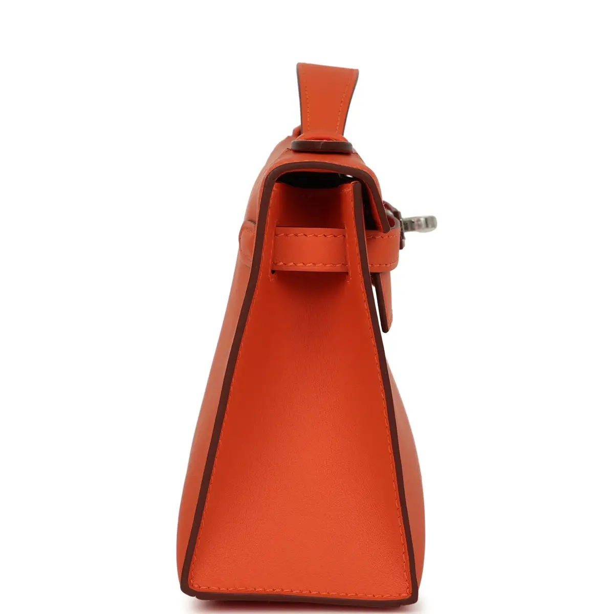 HERMÈS Hermes Kelly Pochette Tangerine Swift Palladium Hardware | Thumbnail 3 HERMÈS Hermes Kelly Pochette Tangerine Swift Palladium Hardware | Thumbnail 3