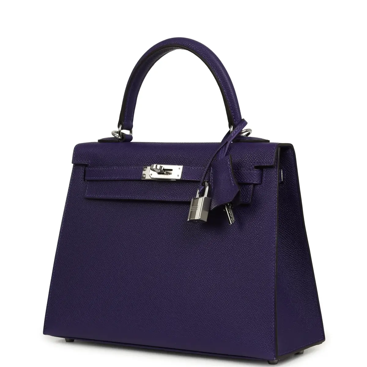 HERMÈS Hermes Kelly Sellier 25 Purple Epsom Palladium Hardware | Thumbnail 5