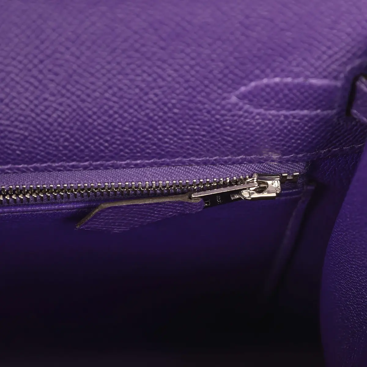 HERMÈS Hermes Kelly Sellier 25 Purple Epsom Palladium Hardware | Thumbnail 8