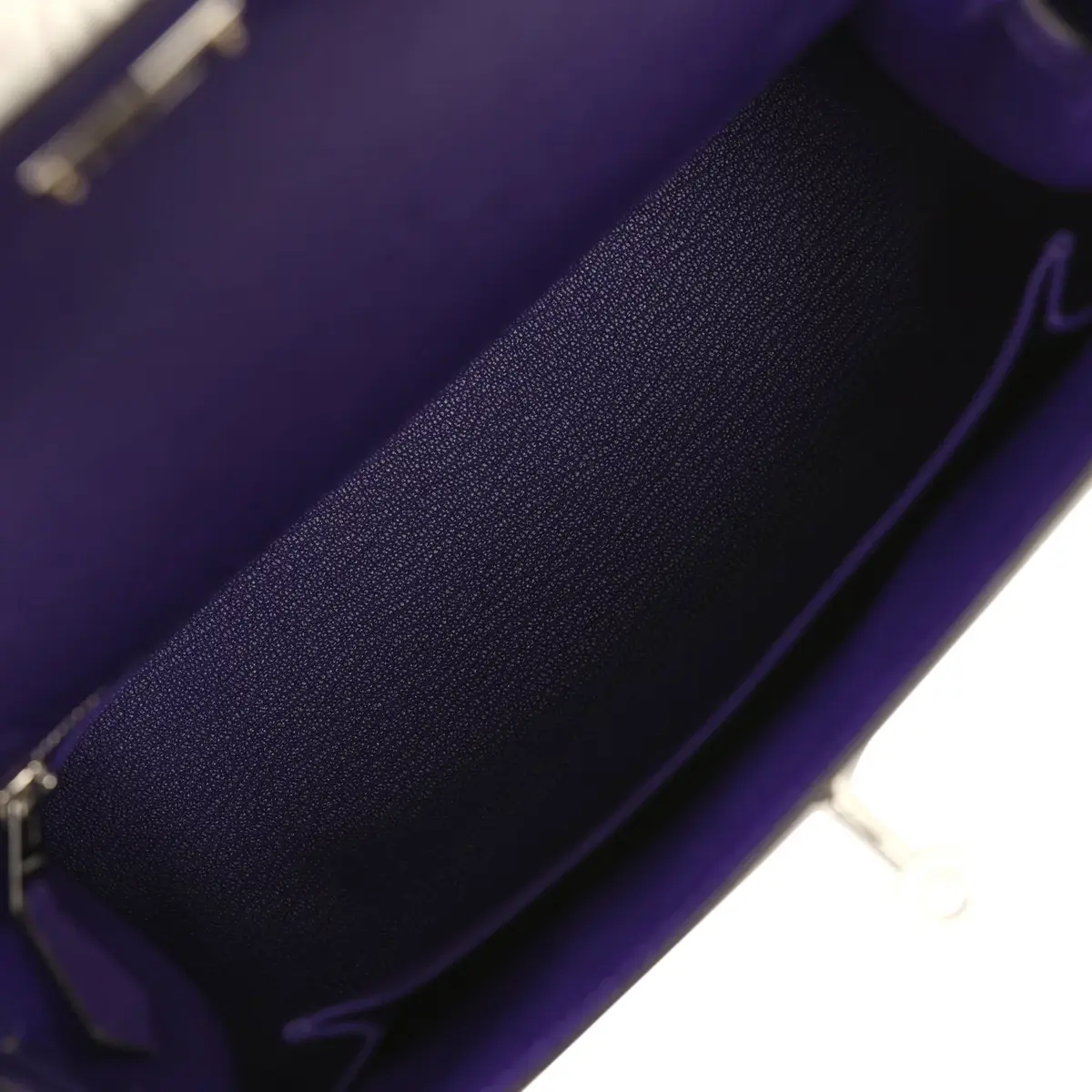 HERMÈS Hermes Kelly Sellier 25 Purple Epsom Palladium Hardware | Thumbnail 9