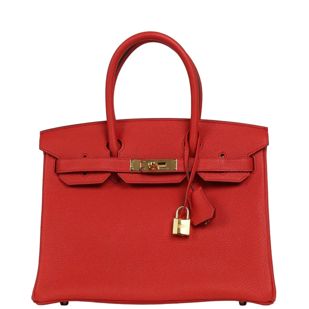 HERMÈS Pre-owned Hermes Birkin 30 Geranium Togo Gold Hardware