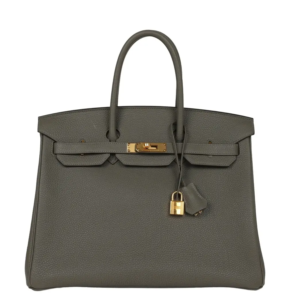 HERMÈS Pre-owned Hermes Birkin 35 Gris Meyer Togo Palladium Hardware