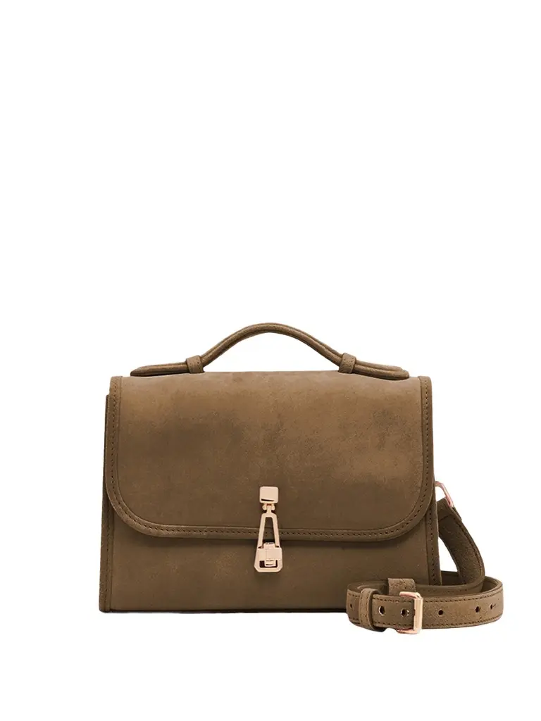Gabriela Hearst Small Suede Leonora Flap Bag