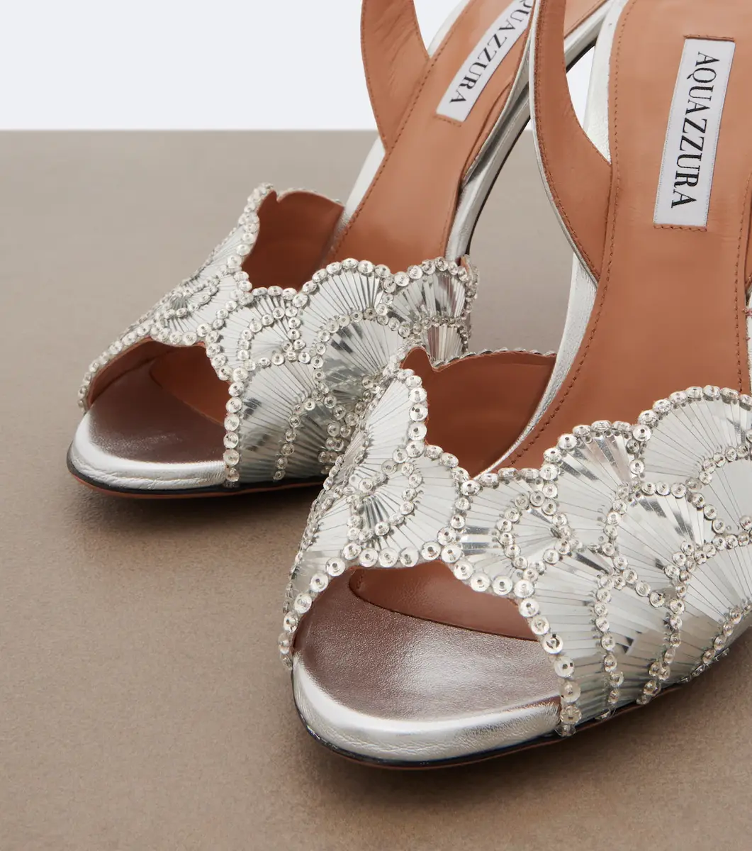 Aquazzura Ce Soir metallic leather slingback sandals  | Thumbnail 7