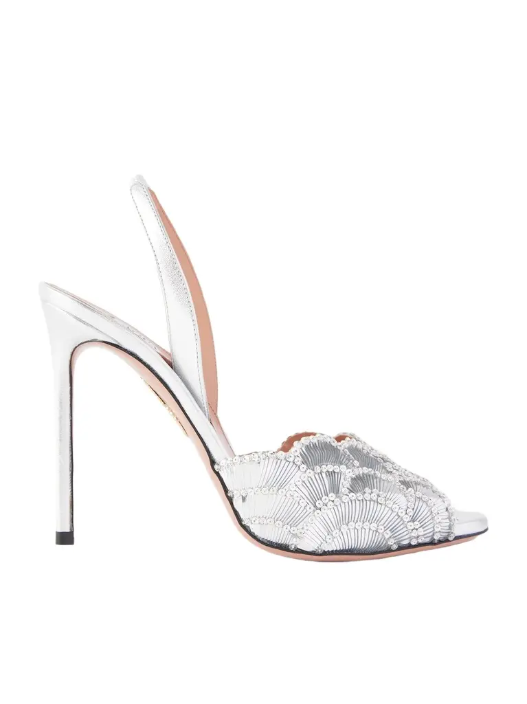 Ce Soir 105 sequin-embellished leather slingback sandals