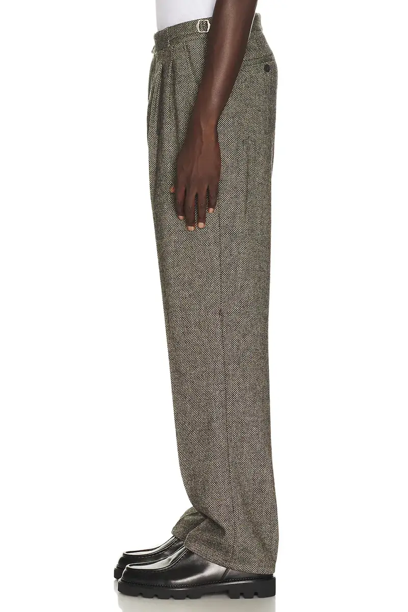 Percival Wilde Birdseye Pleated Trousers | Thumbnail 2