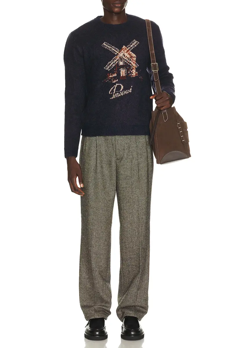 Percival Wilde Birdseye Pleated Trousers | Thumbnail 4