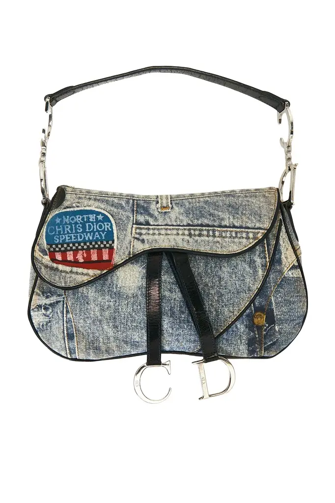 Dior Denim Speedway Double Saddle Bag