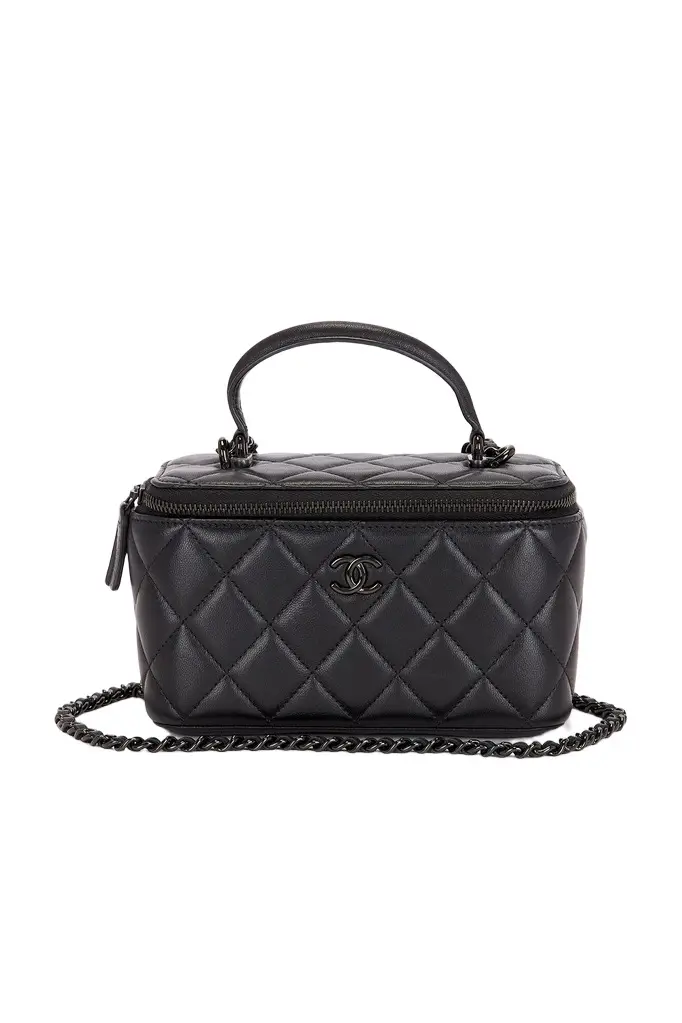 Chanel Lambskin Small So Black Vanity Case Chanel Lambskin Small So Black Vanity Case