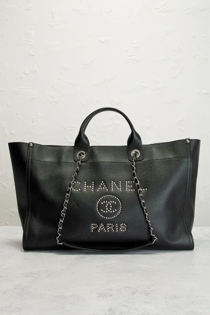 Chanel Chanel Studded Caviar Large Deauville Tote Bag | Thumbnail 2 Chanel Chanel Studded Caviar Large Deauville Tote Bag | Thumbnail 2