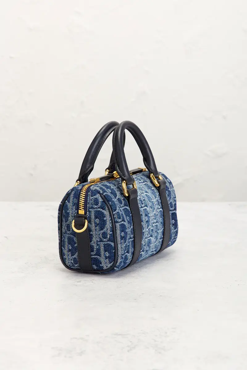 Dior Dior Oblique Denim Nano Groove Convertible Bowling Bag | Thumbnail 4 Dior Dior Oblique Denim Nano Groove Convertible Bowling Bag | Thumbnail 4