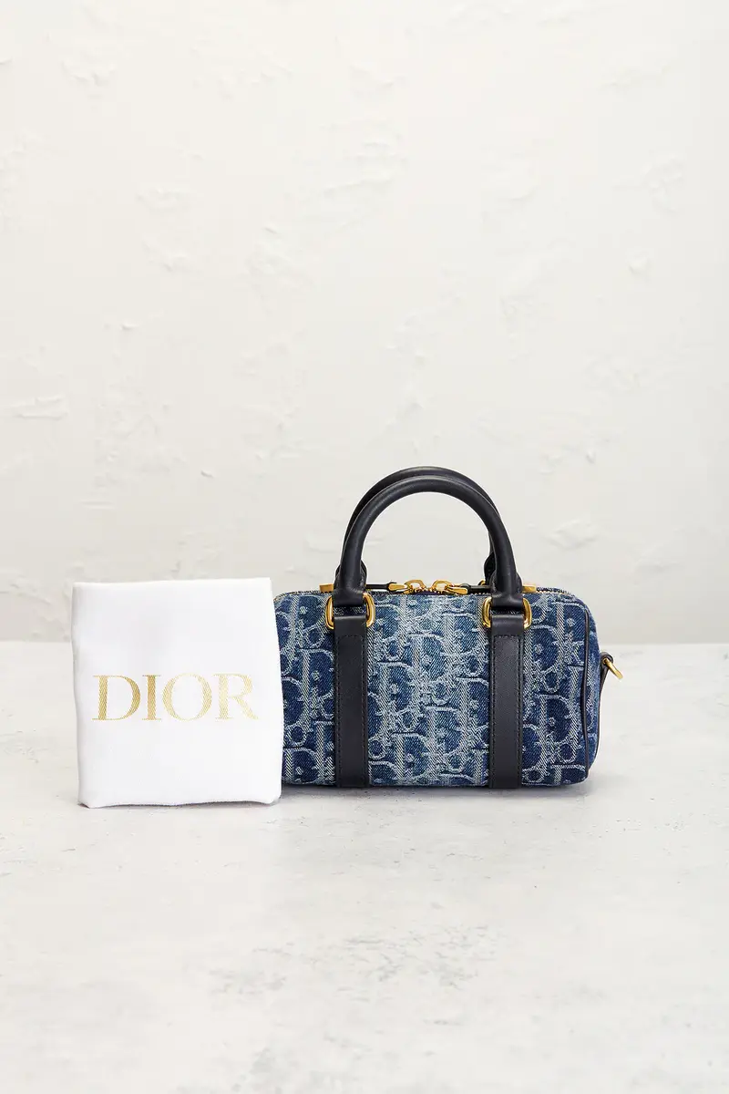 Dior Dior Oblique Denim Nano Groove Convertible Bowling Bag | Thumbnail 9 Dior Dior Oblique Denim Nano Groove Convertible Bowling Bag | Thumbnail 9