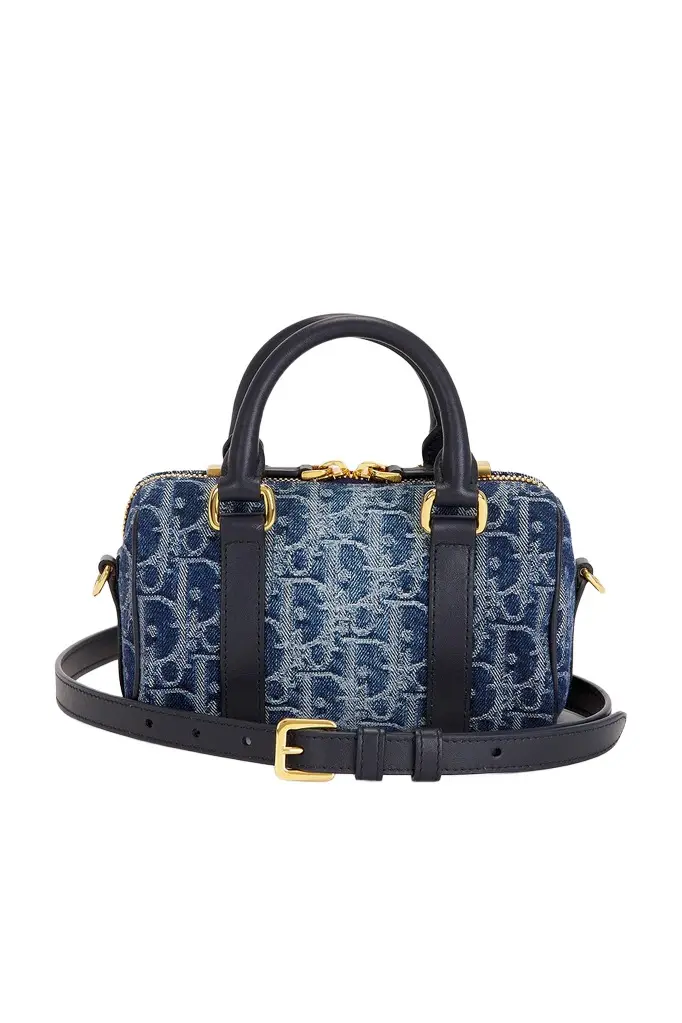 Dior Oblique Denim Nano Groove Convertible Bowling Bag Dior Oblique Denim Nano Groove Convertible Bowling Bag