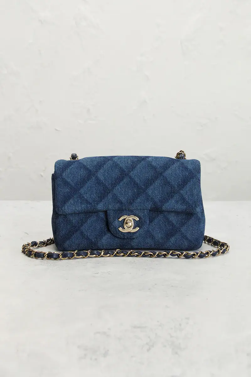 Chanel Chanel Denim Printed Mini Rectangular Flap Bag | Thumbnail 2 Chanel Chanel Denim Printed Mini Rectangular Flap Bag | Thumbnail 2