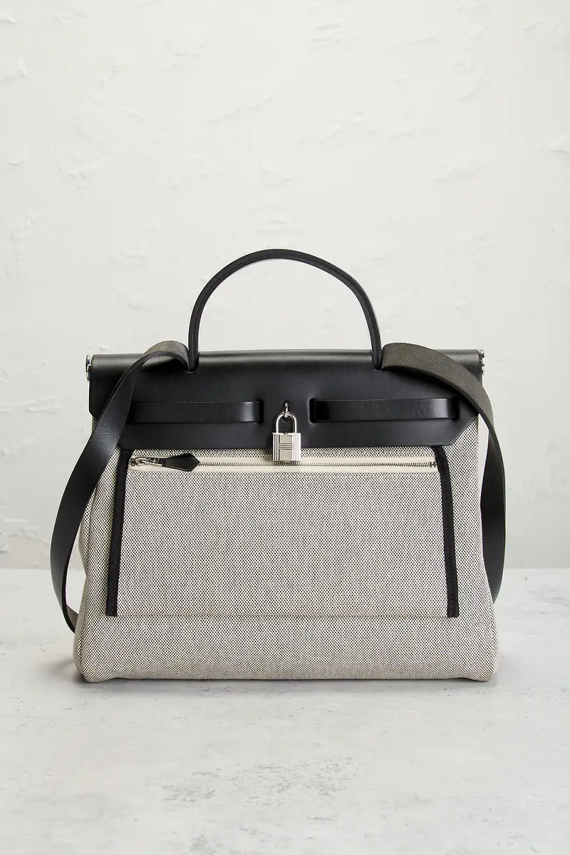 HERMÈS Hermes Toile & Leather Pegase Pop Herbag Zip 31 Handbag | Thumbnail 3 HERMÈS Hermes Toile & Leather Pegase Pop Herbag Zip 31 Handbag | Thumbnail 3