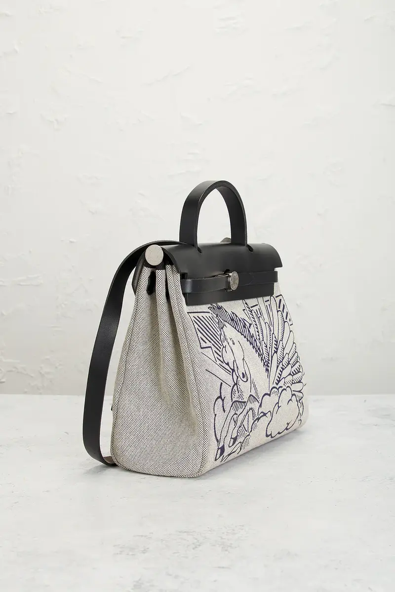 HERMÈS Hermes Toile & Leather Pegase Pop Herbag Zip 31 Handbag | Thumbnail 4 HERMÈS Hermes Toile & Leather Pegase Pop Herbag Zip 31 Handbag | Thumbnail 4