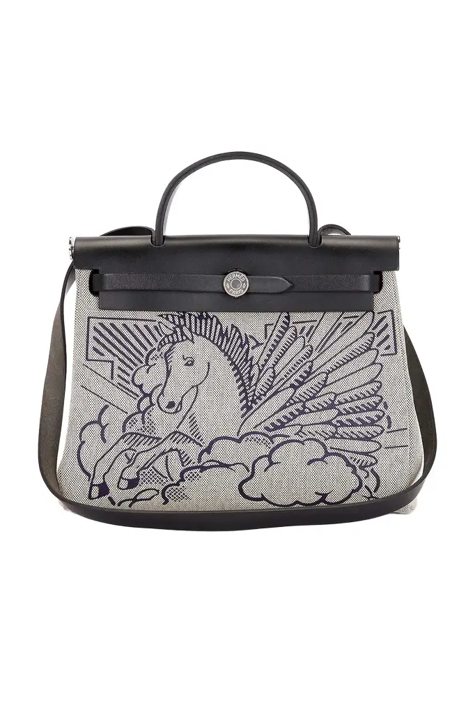 Hermes Toile & Leather Pegase Pop Herbag Zip 31 Handbag Hermes Toile & Leather Pegase Pop Herbag Zip 31 Handbag