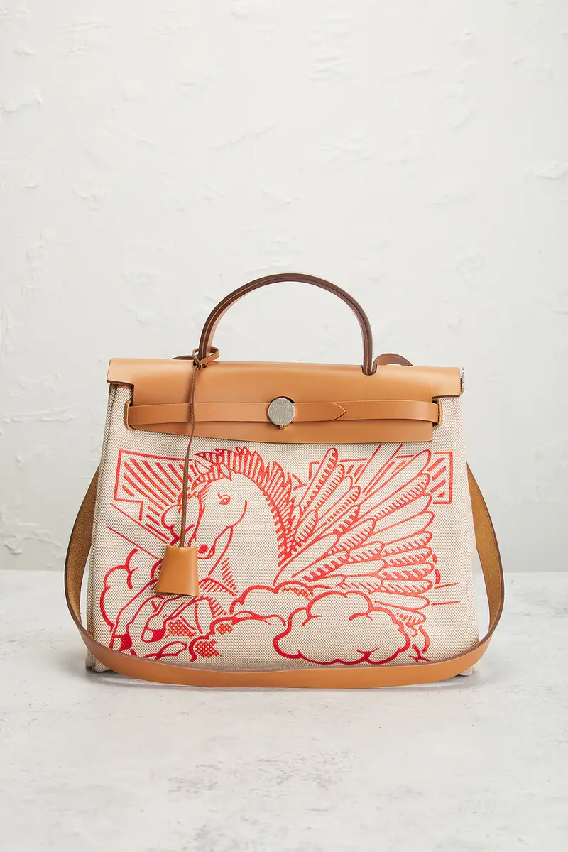 HERMÈS Hermes Toile & Leather Pegase Pop Herbag Zip 31 Handbag | Thumbnail 2 HERMÈS Hermes Toile & Leather Pegase Pop Herbag Zip 31 Handbag | Thumbnail 2