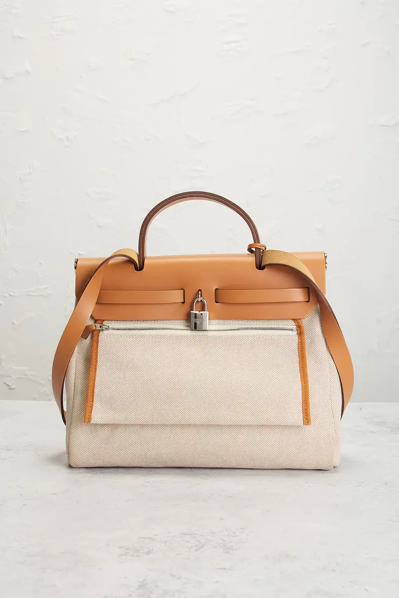 HERMÈS Hermes Toile & Leather Pegase Pop Herbag Zip 31 Handbag | Thumbnail 3 HERMÈS Hermes Toile & Leather Pegase Pop Herbag Zip 31 Handbag | Thumbnail 3