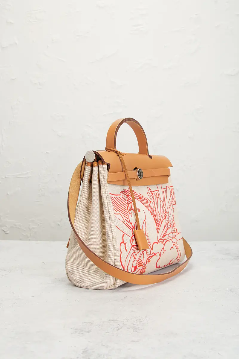 HERMÈS Hermes Toile & Leather Pegase Pop Herbag Zip 31 Handbag | Thumbnail 4 HERMÈS Hermes Toile & Leather Pegase Pop Herbag Zip 31 Handbag | Thumbnail 4