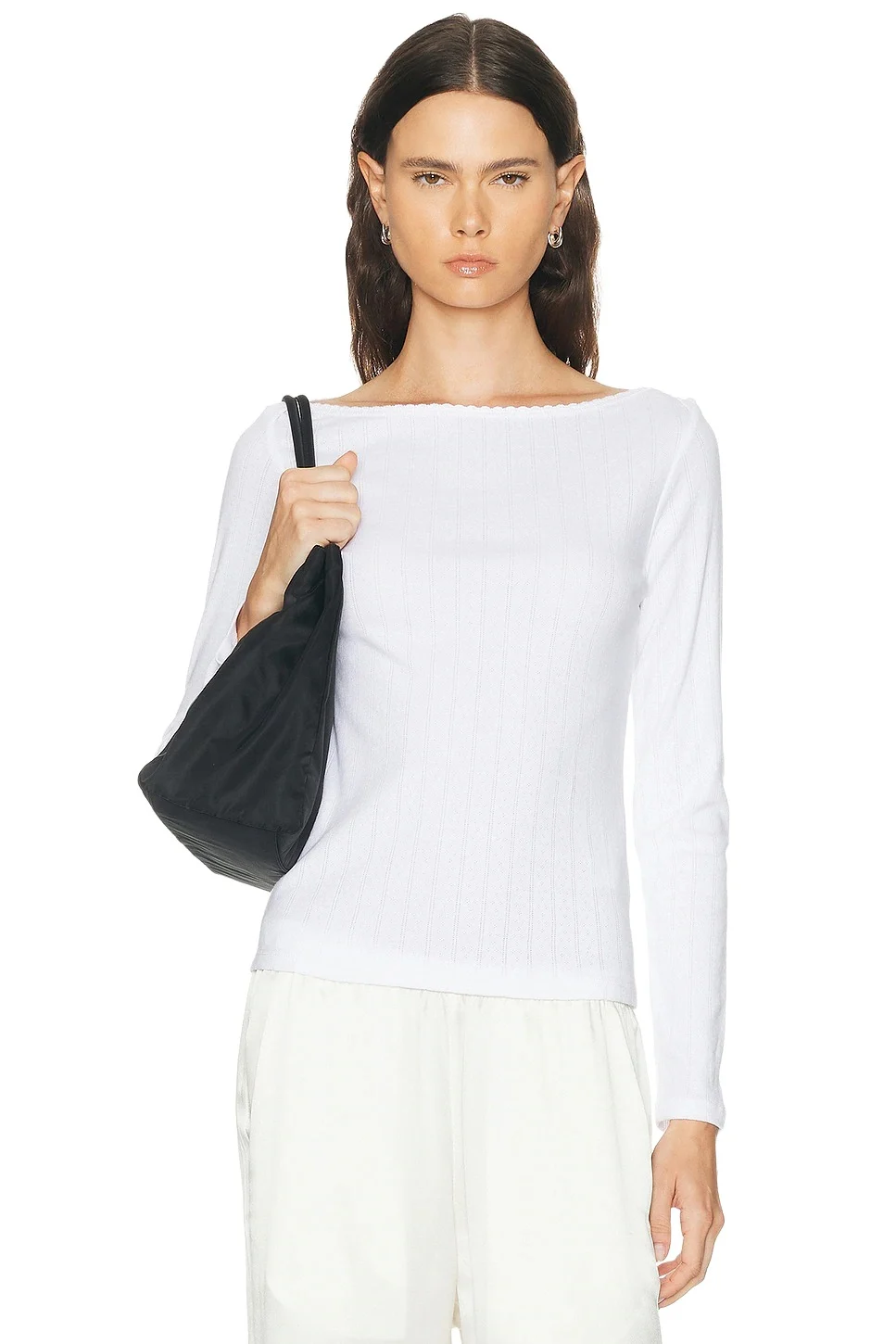 Pointelle Long Sleeve Bateau Top Pointelle Long Sleeve Bateau Top