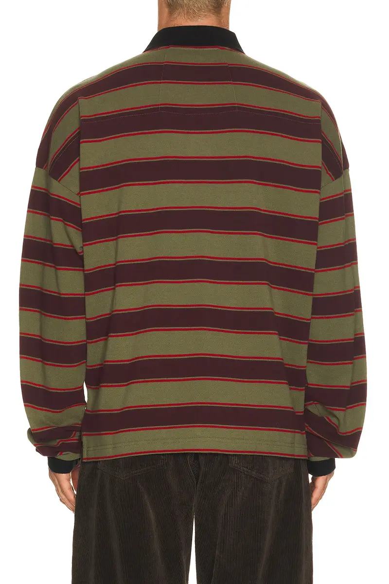 Rhude Fontaine Striped Long Sleeve Polo Shirt | Thumbnail 2 Rhude Fontaine Striped Long Sleeve Polo Shirt | Thumbnail 2