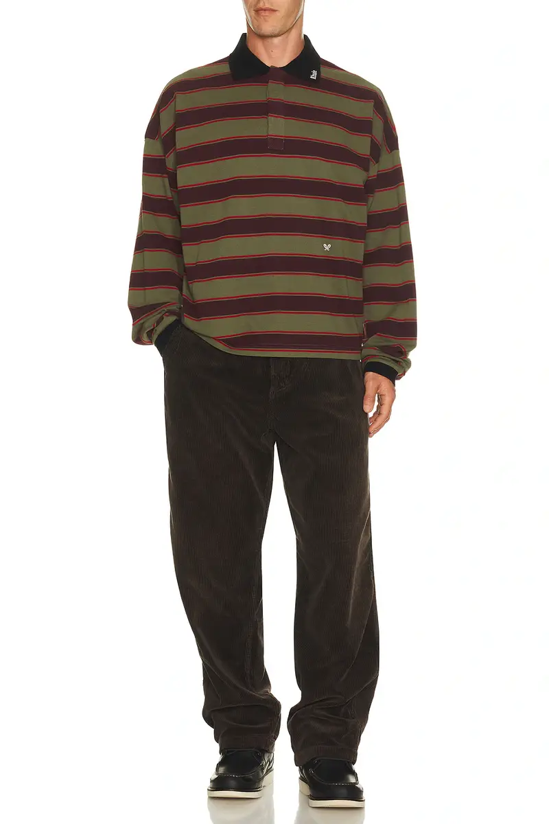 Rhude Fontaine Striped Long Sleeve Polo Shirt | Thumbnail 3 Rhude Fontaine Striped Long Sleeve Polo Shirt | Thumbnail 3