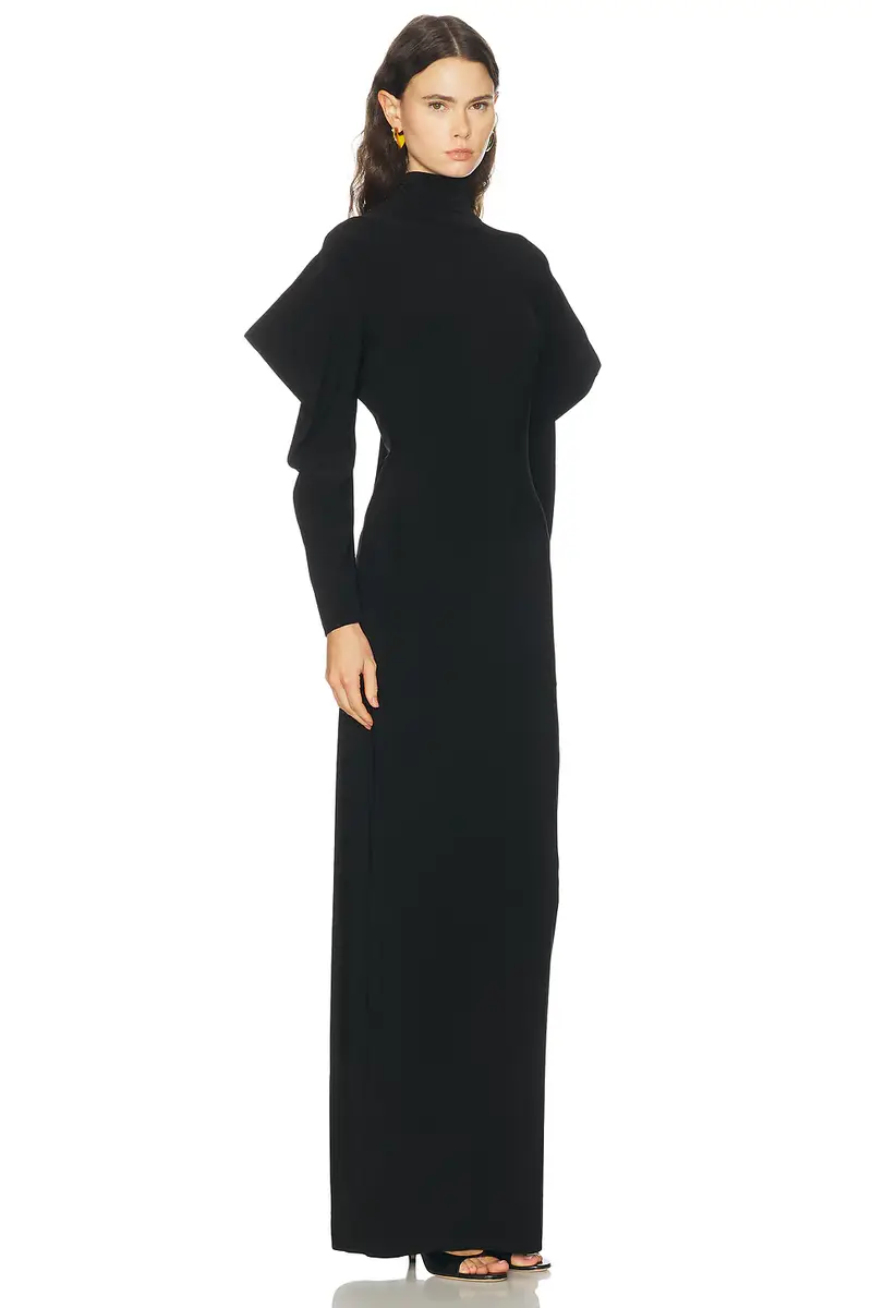 Norma Kamali Wing Sleeve Open Back Bow Neck Gown | Thumbnail 2 Norma Kamali Wing Sleeve Open Back Bow Neck Gown | Thumbnail 2