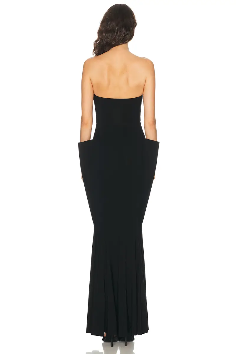 Norma Kamali Strapless Wing Fishtail Gown | Thumbnail 3 Norma Kamali Strapless Wing Fishtail Gown | Thumbnail 3