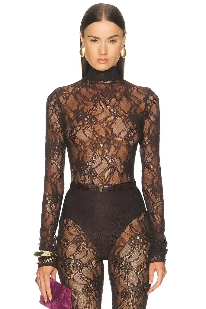 Ziggy Lace Turtleneck Bodysuit Ziggy Lace Turtleneck Bodysuit