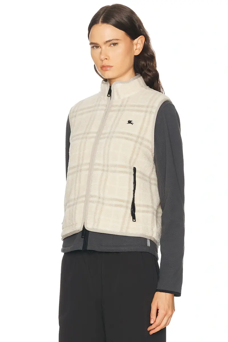Burberry Genevieve Fleece Check Vest | Thumbnail 2