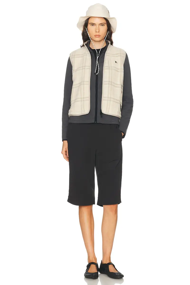Burberry Genevieve Fleece Check Vest | Thumbnail 4