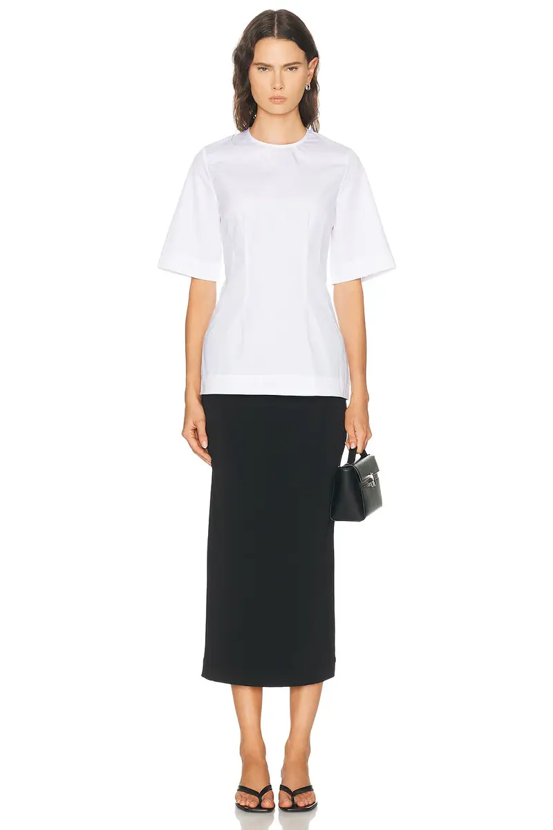 TOTEME Sculptural Cotton Tee | Thumbnail 4 TOTEME Sculptural Cotton Tee | Thumbnail 4