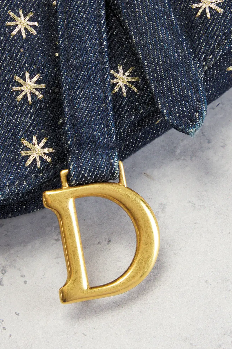 Dior Dior Denim Embroidered Micro Saddle Bag Blue | Thumbnail 5 Dior Dior Denim Embroidered Micro Saddle Bag Blue | Thumbnail 5