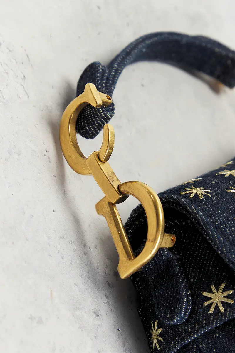 Dior Dior Denim Embroidered Micro Saddle Bag Blue | Thumbnail 6 Dior Dior Denim Embroidered Micro Saddle Bag Blue | Thumbnail 6