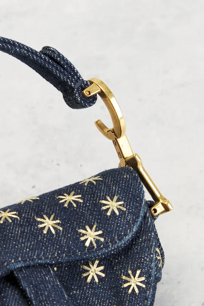 Dior Dior Denim Embroidered Micro Saddle Bag Blue | Thumbnail 8 Dior Dior Denim Embroidered Micro Saddle Bag Blue | Thumbnail 8