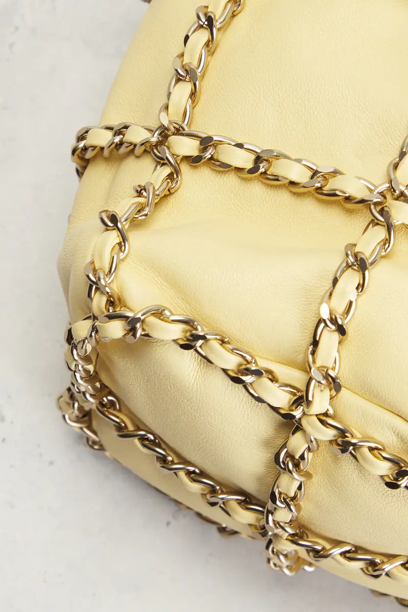 Chanel Chanel Lambskin Chain Frame Drawstring Bucket Bag | Thumbnail 7 Chanel Chanel Lambskin Chain Frame Drawstring Bucket Bag | Thumbnail 7