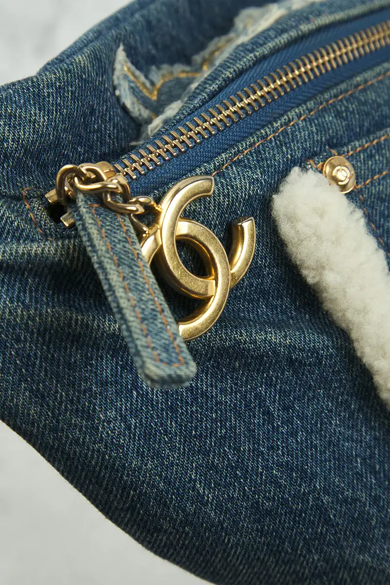 Chanel Chanel Denim & Shearling Egyptian Hieroglyph Belt Bag | Thumbnail 7 Chanel Chanel Denim & Shearling Egyptian Hieroglyph Belt Bag | Thumbnail 7