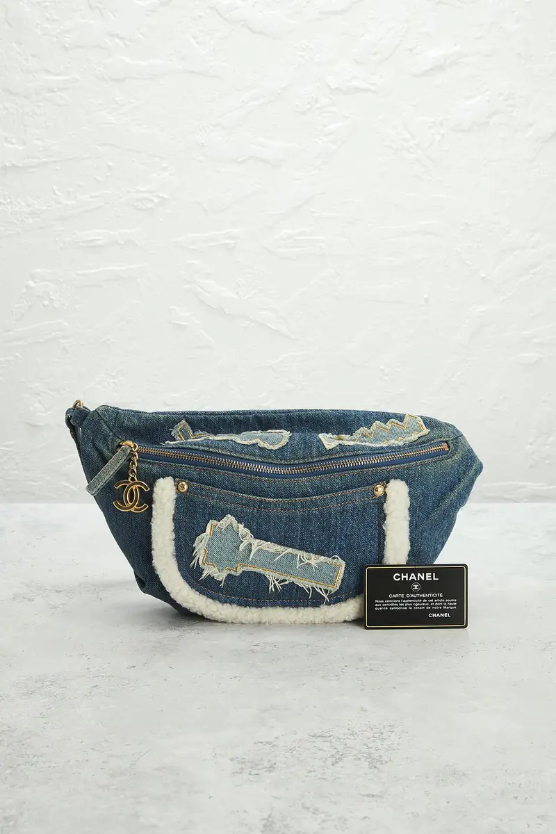 Chanel Chanel Denim & Shearling Egyptian Hieroglyph Belt Bag | Thumbnail 9 Chanel Chanel Denim & Shearling Egyptian Hieroglyph Belt Bag | Thumbnail 9