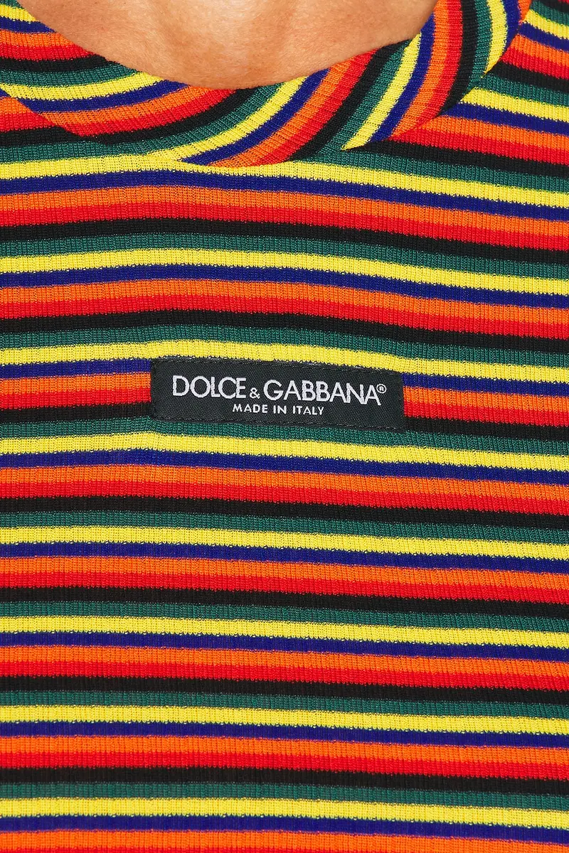 Dolce & Gabbana Jersey Rigato Cropped T-Shirt | Thumbnail 5 Dolce & Gabbana Jersey Rigato Cropped T-Shirt | Thumbnail 5