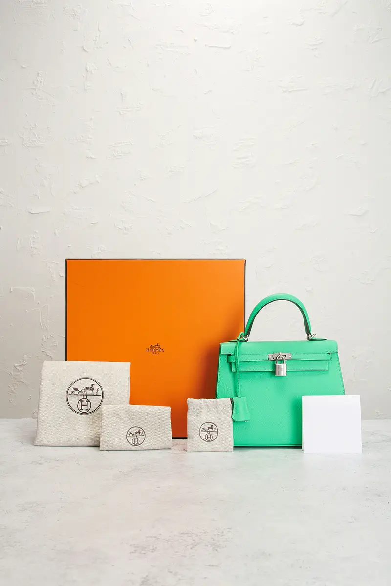 HERMÈS Hermes Epsom Kelly 25 Sellier Handbag | Thumbnail 8 HERMÈS Hermes Epsom Kelly 25 Sellier Handbag | Thumbnail 8