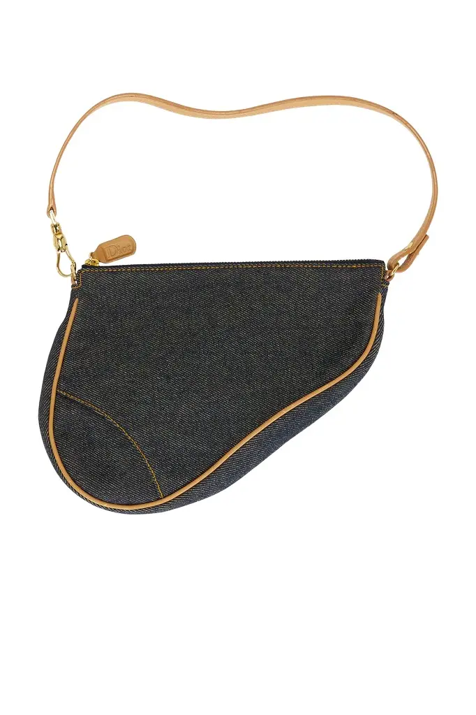 Dior Dior Denim Pochette Saddle Bag