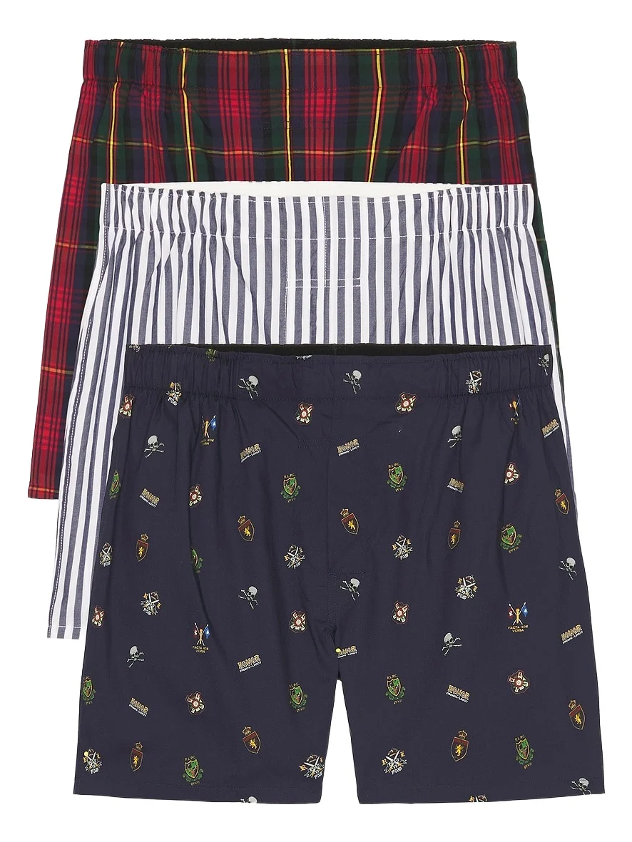 Classic Fit Cotton 3 Pack Woven Boxers