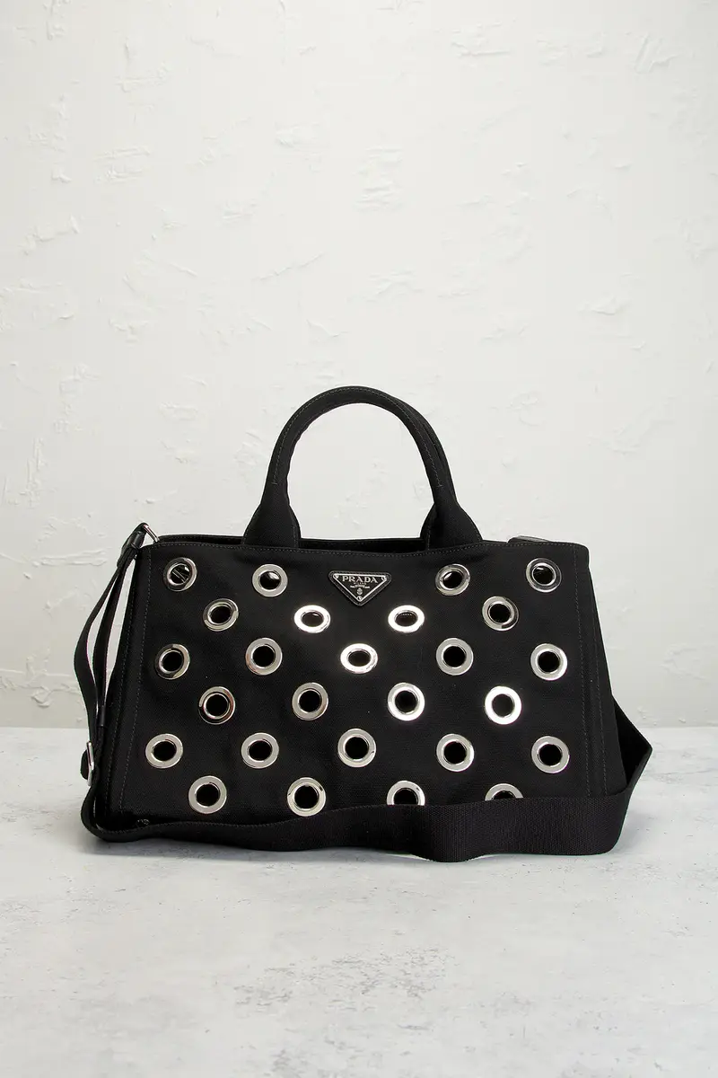 Prada Prada Grommet Canapa Tote Bag | Thumbnail 2