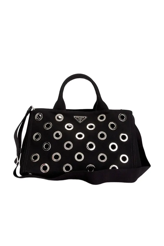 Prada Grommet Canapa Tote Bag