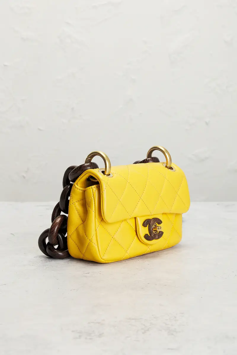 Chanel Chanel Lambskin Paris-Dakar Wenge Wood Mini Square Flap Bag | Thumbnail 4 Chanel Chanel Lambskin Paris-Dakar Wenge Wood Mini Square Flap Bag | Thumbnail 4