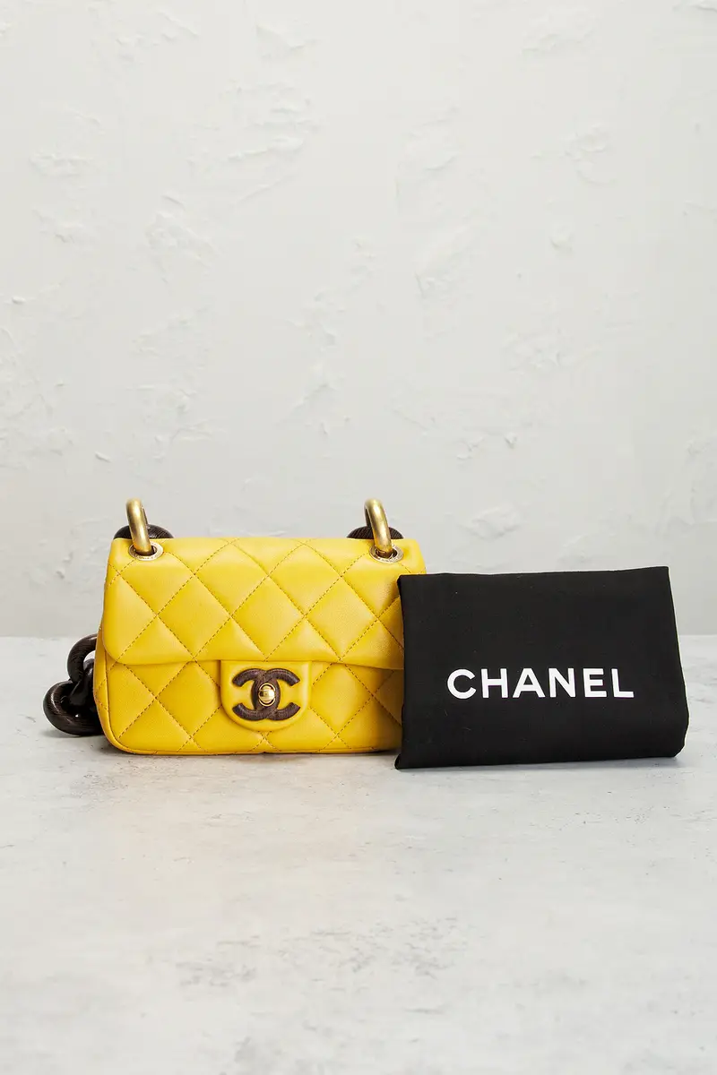 Chanel Chanel Lambskin Paris-Dakar Wenge Wood Mini Square Flap Bag | Thumbnail 10 Chanel Chanel Lambskin Paris-Dakar Wenge Wood Mini Square Flap Bag | Thumbnail 10