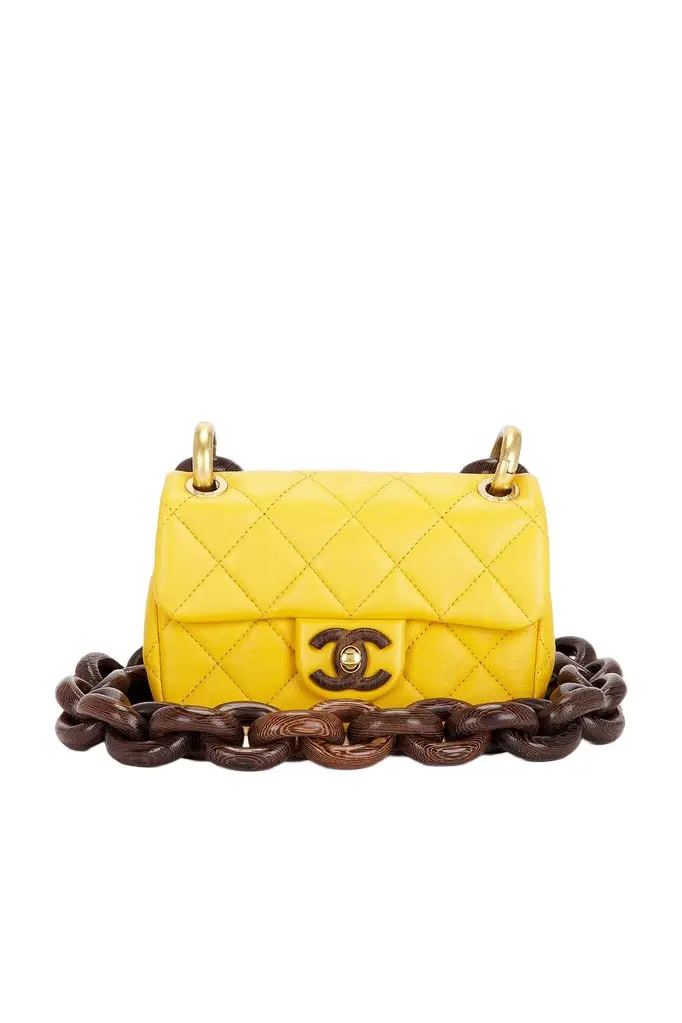 Chanel Chanel Lambskin Paris-Dakar Wenge Wood Mini Square Flap Bag