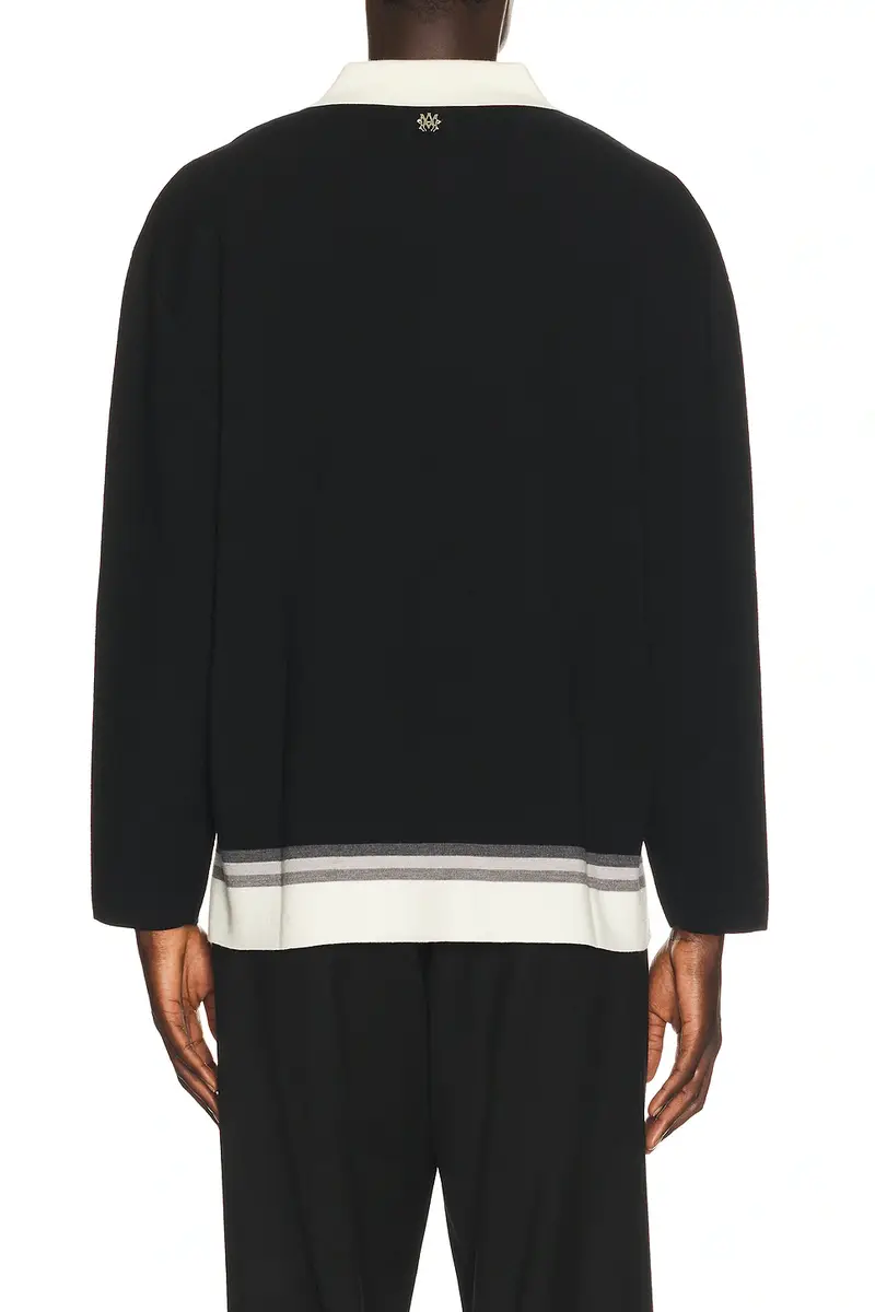 AMIRI Lasso Knit OS Long Sleeve Polo | Thumbnail 2 AMIRI Lasso Knit OS Long Sleeve Polo | Thumbnail 2