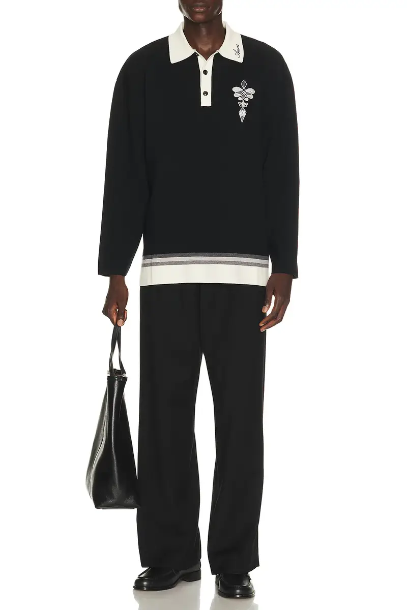 AMIRI Lasso Knit OS Long Sleeve Polo | Thumbnail 3 AMIRI Lasso Knit OS Long Sleeve Polo | Thumbnail 3